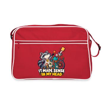 Das ergab in meinem Kopf Sinn - Retro Tasche - Rot/Weiß - Vorne