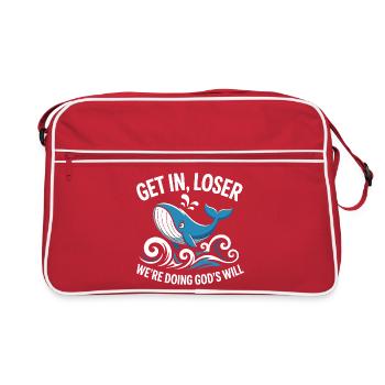  Get In Loser We Are Doing Gods Will Lustiger - Retro Tasche - Rot/Weiß - Vorne