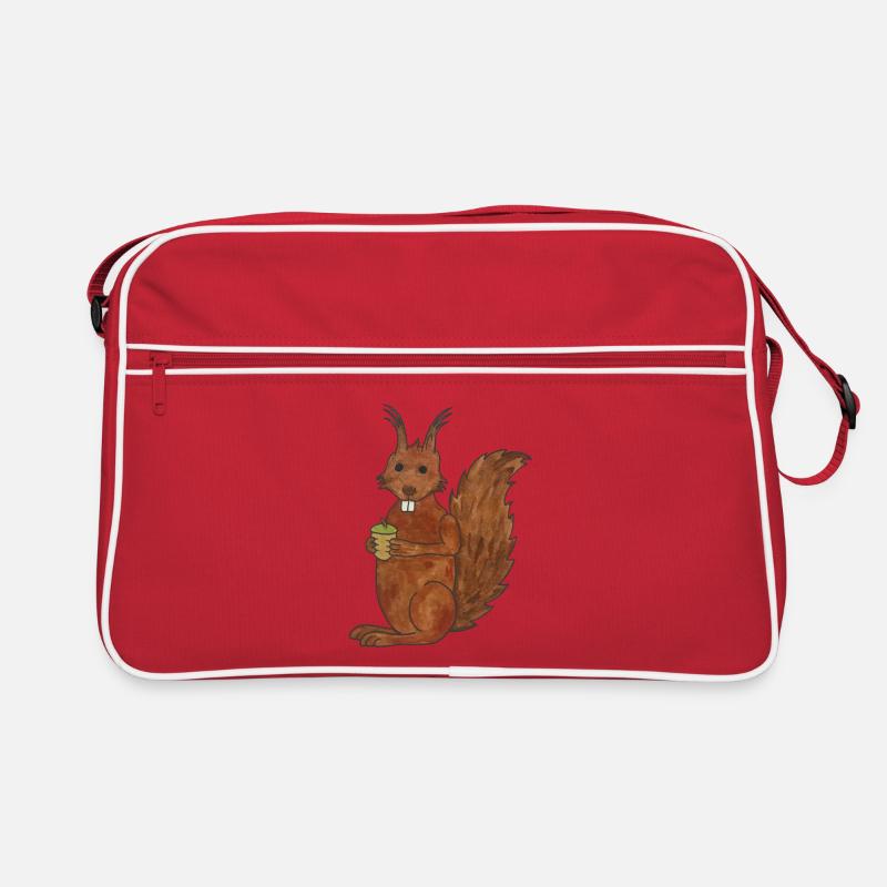 mignon écureuil mignon avec noix de chêne Sac Retro