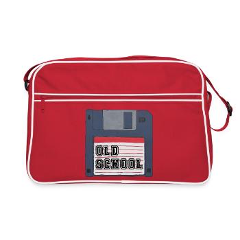Old school Diskette Retro Vintage 80er 90er Kids - Retro Tasche - Rot/Weiß - Vorne