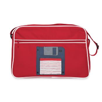Diskette Retro Vintage Old school 80er 90er - Retro Tasche - Rot/Weiß - Vorne