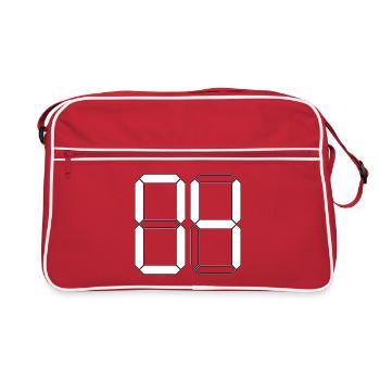 NUMMER 04 Null Vier Geburtstag Geschenk Digital - Retro Tasche - Rot/Weiß - Vorne