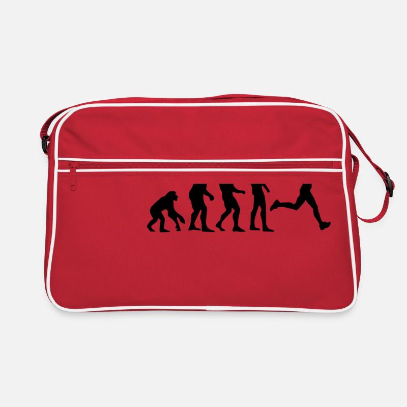Human Evolution Running Jogging Jogging Cadeau - Sac Retro - rouge/blanc