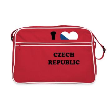 j'aime pays d'origine, présente REPUBLIQUE TCHEQUE - Sac Retro - rouge/blanc - Devant