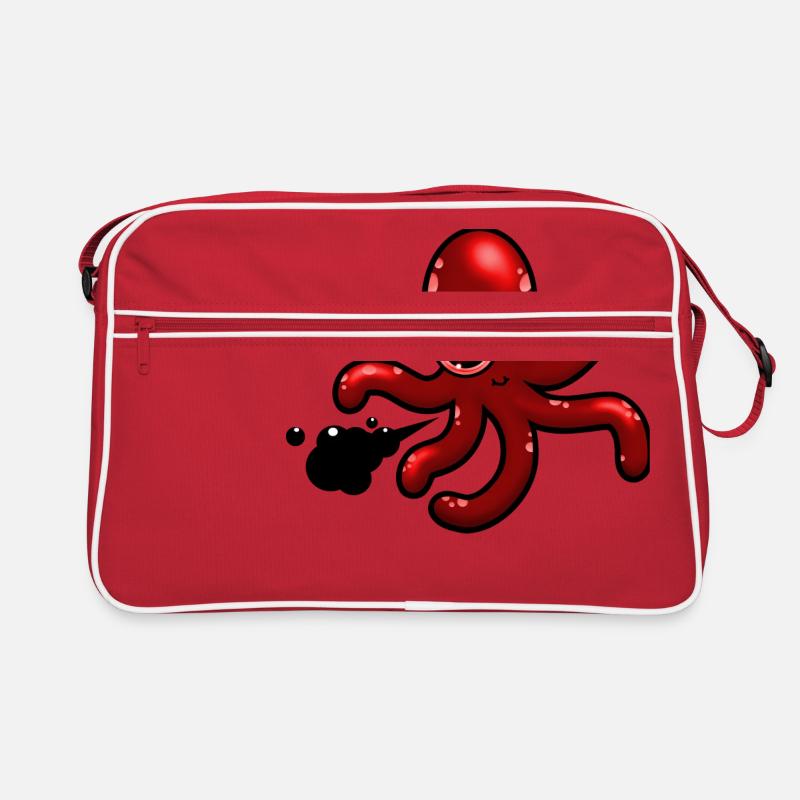Squid comic red, gift idea Retro Bag