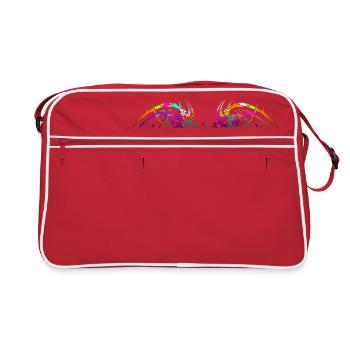 Neon Tribal Design - Retro Tasche - Rot/Weiß - Vorne