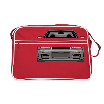 legends never die skyline r34 gtr - Retro Tasche - Rot/Weiß - Vorne