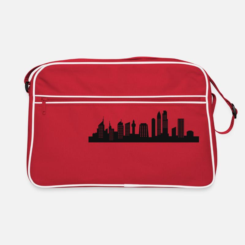 Skyline von Dubai - Retro Tasche - Rot/Weiß