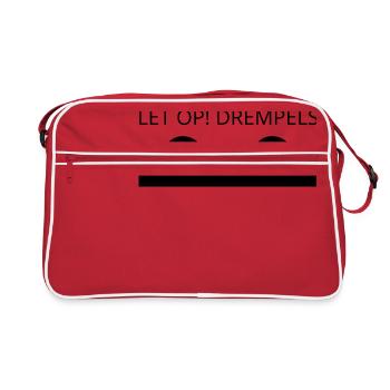 Let op Drempels black - Retro Bag - red/white - Front