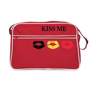 KISS ME Je suis Belge - Sac Retro - rouge/blanc - Devant