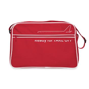 Ready for Take Off - Airplane - Vacation - Travel - Retro Bag - red/white - Front