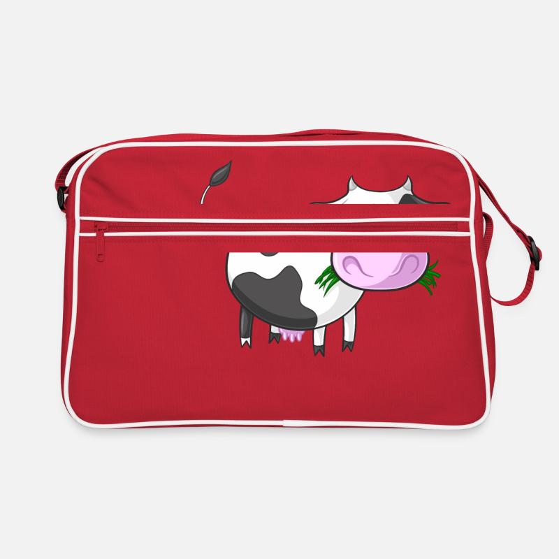 Naschende Comic Kuh Retro Tasche