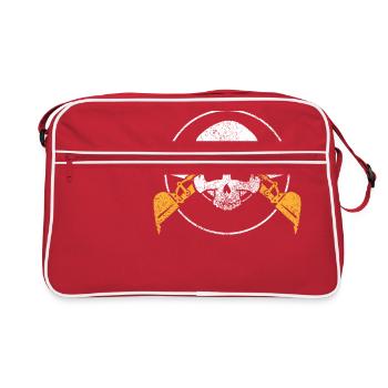 Excavator machine operator work job job gala construction - Retro Bag - red/white - Front