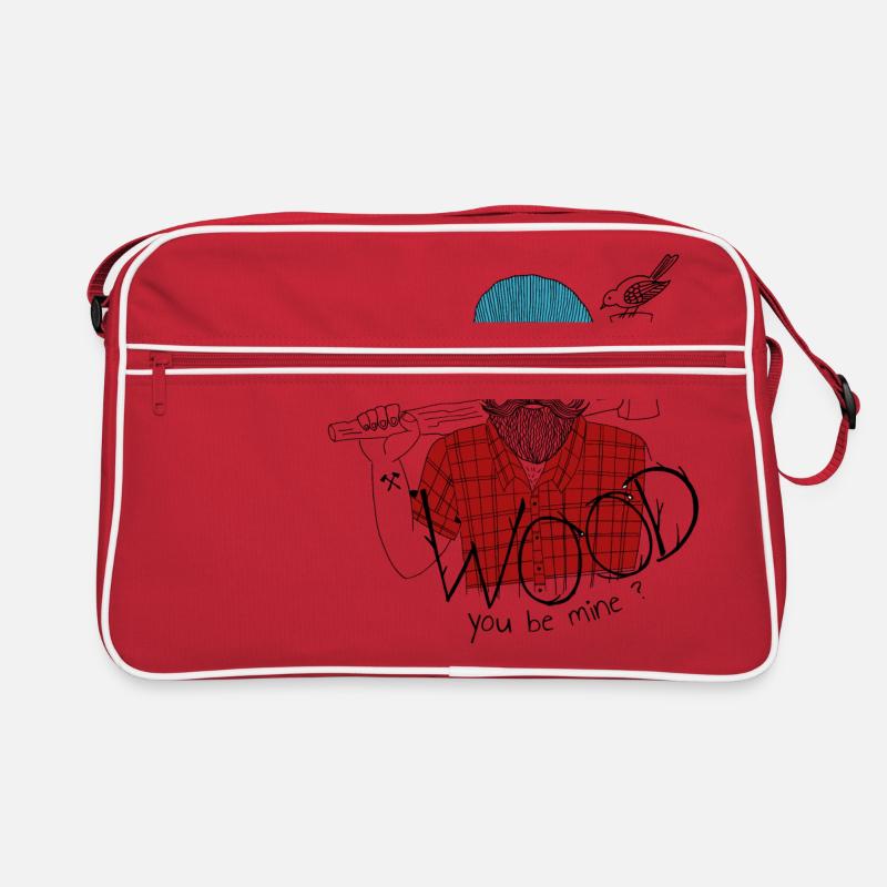 verliebter bärtiger Holzfäller Geschenk - Retro Tasche - Rot/Weiß