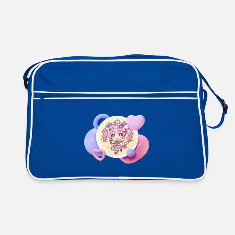 Chibi pastel avec des cœurs Sac Retro