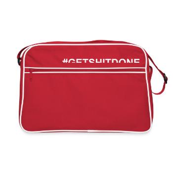 GETSHITDONE White - Retro Tasche - Rot/Weiß - Vorne