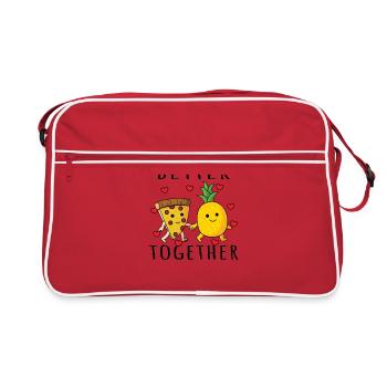 Pizza Hawaï Ananas Pizza Manger - Sac Retro - rouge/blanc - Devant