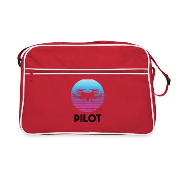 Drohnenpilot Spruch - Retro Tasche - Rot/Weiß - Vorne