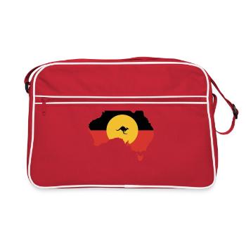 Aboriginal Flag T Shirt Australia Flag Gift for Au - Retro Bag - red/white - Front
