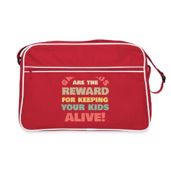 Les petits-enfants sont la récompense pour garder vos enfants en vie - Sac Retro - rouge/blanc - Devant