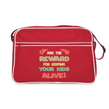 Les petits-enfants sont la récompense pour garder vos enfants en vie - Sac Retro - rouge/blanc - Devant