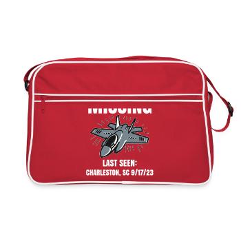 Vermisstes F-35-Kriegsflugzeug - Retro Tasche - Rot/Weiß - Vorne