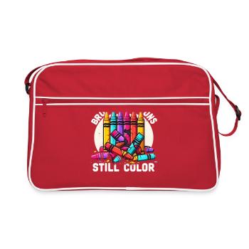 Zerbrochene Buntstifte noch Farbe - Retro Tasche - Rot/Weiß - Vorne