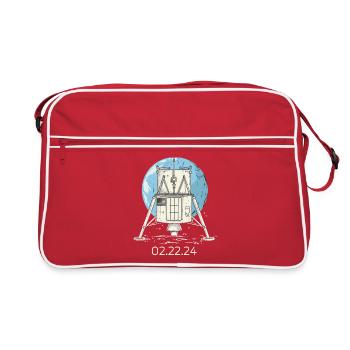 Atterrisseur lunaire Odysseus Atterrissage sur la Lune - Sac Retro - rouge/blanc - Devant