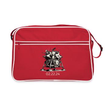 Atterrisseur lunaire Odysseus Atterrissage sur la Lune - Sac Retro - rouge/blanc - Devant