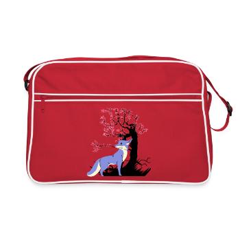 Fuchs Fantasy Waldtier Märchenfigur Kind - Retro Tasche - Rot/Weiß - Vorne
