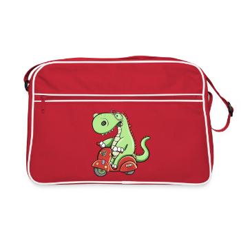 Dinosaure Fun Funny Dino Rides Scooter - Sac Retro - rouge/blanc - Devant