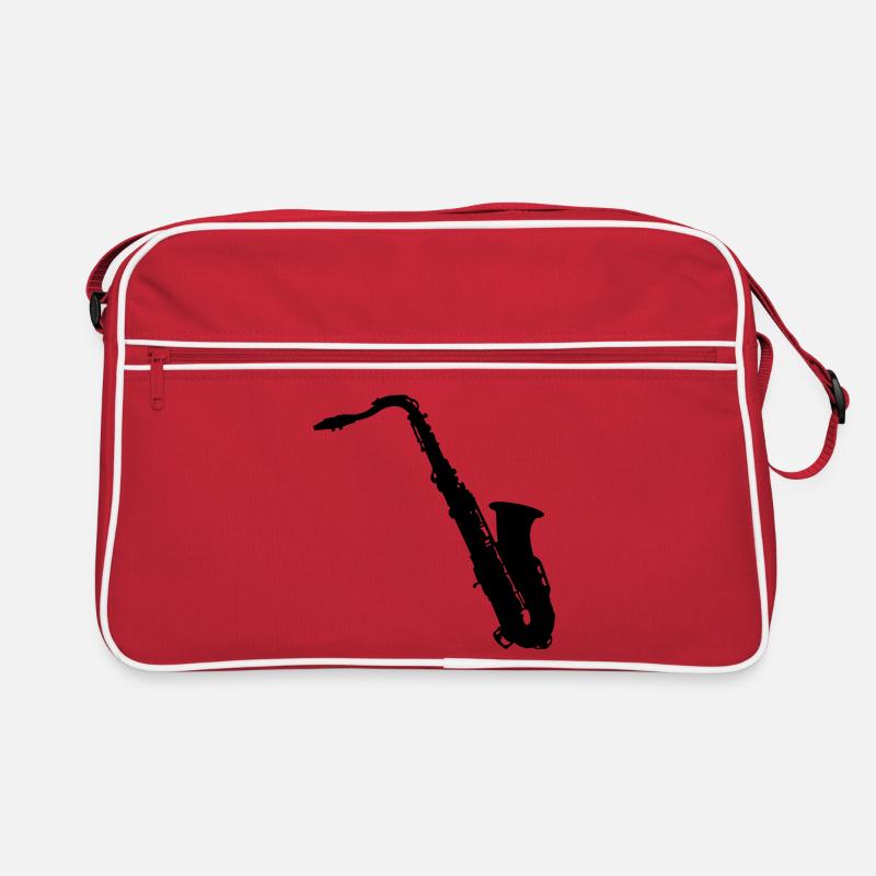 Saxophon - Retro Tasche - Rot/Weiß