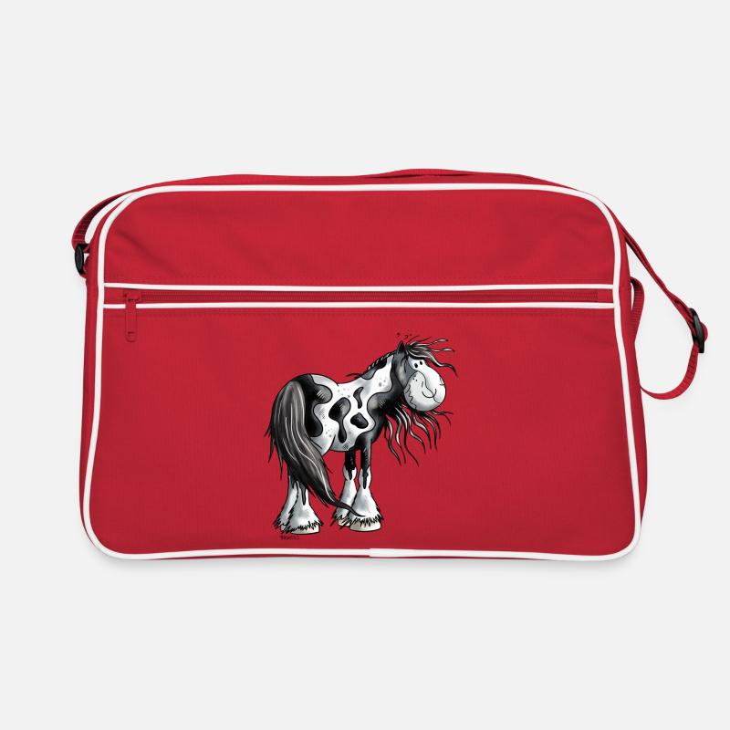 Niedlicher Irish Tinker - Retro Tasche - Rot/Weiß