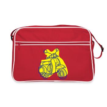 Retro Motorcycle in Bright Colors - Retro Bag - red/white - Front
