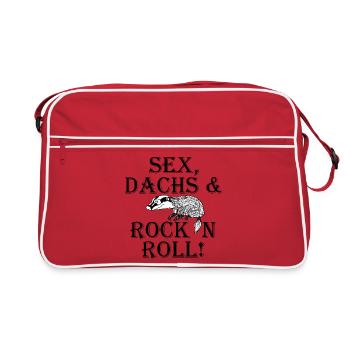 Sex Dachs Rock'n'Roll - Retro Tasche - Rot/Weiß - Vorne