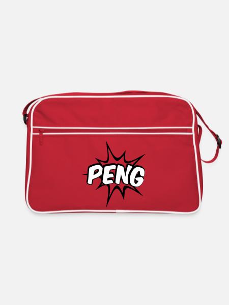 Peng Comic Design - Retro Tasche - Rot/Weiß - Vorne