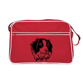 Kooikerhondje Kopf - Retro Tasche - Rot/Weiß - Vorne