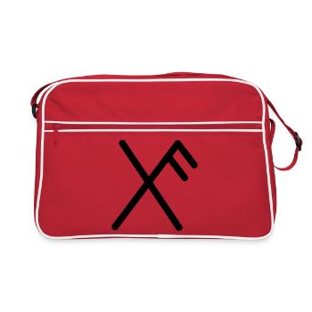 Veel geluk Viking rune BONNE CHANCE - Sac Retro - rouge/blanc - Devant