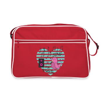 I sing for free - Retro Bag - red/white - Front