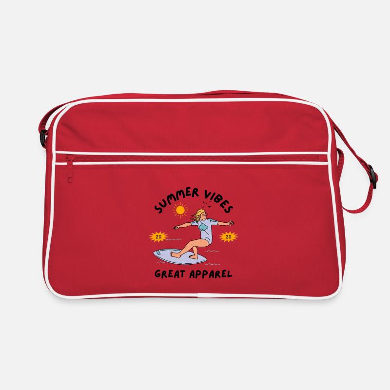 Surfeur d’été sur une planche de surf Sac Retro