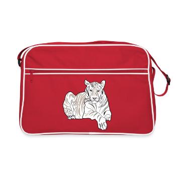 LYING TIGER - Retro Bag - red/white - Front