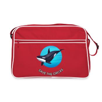 Orca Protection - Save the Orcas - Retro Bag - red/white - Front