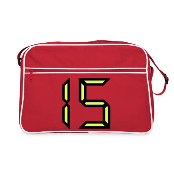 15 YEARS. 15. 15th ANNIVERSARY. BIRTHDAY 15 YEARS. - Retro Bag - red/white - Front