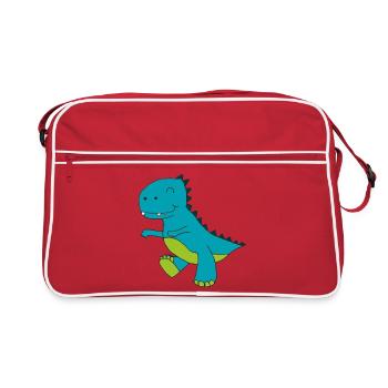 Dino Blue - Retro Bag - red/white - Front