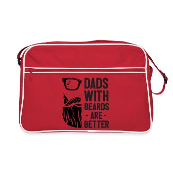 Väter mit Bärten sind besser - Retro Tasche - Rot/Weiß - Vorne