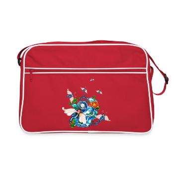 Merveilleux animal volant fantastique. - Sac Retro - rouge/blanc - Devant