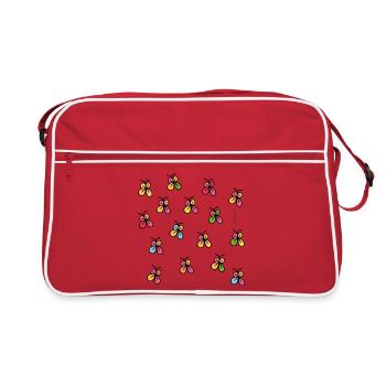 Papillons néon en contour noir - Sac Retro - rouge/blanc - Devant