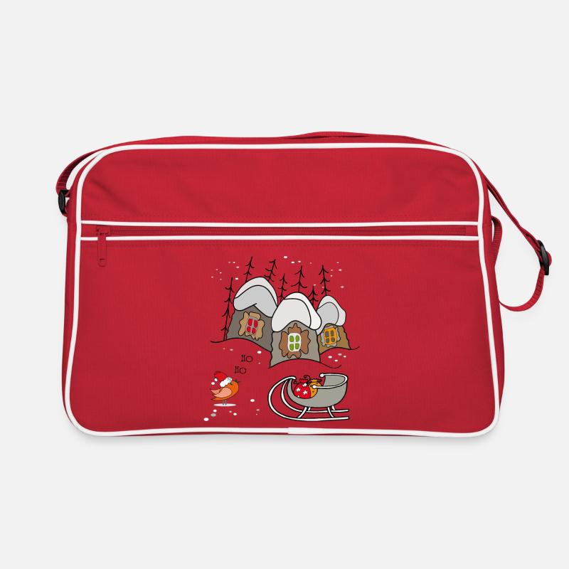 Weihnachten Winterzauber - Retro Tasche - Rot/Weiß