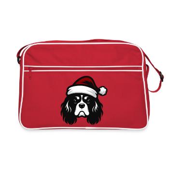 Cavalier King Weihnachtsmütze | Winter-Outfit - Retro Tasche - Rot/Weiß - Vorne