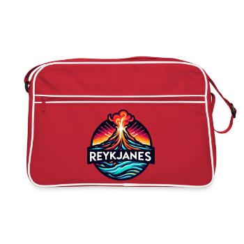 Éruption du volcan Reykjanes en Islande. Volcan - Sac Retro - rouge/blanc - Devant